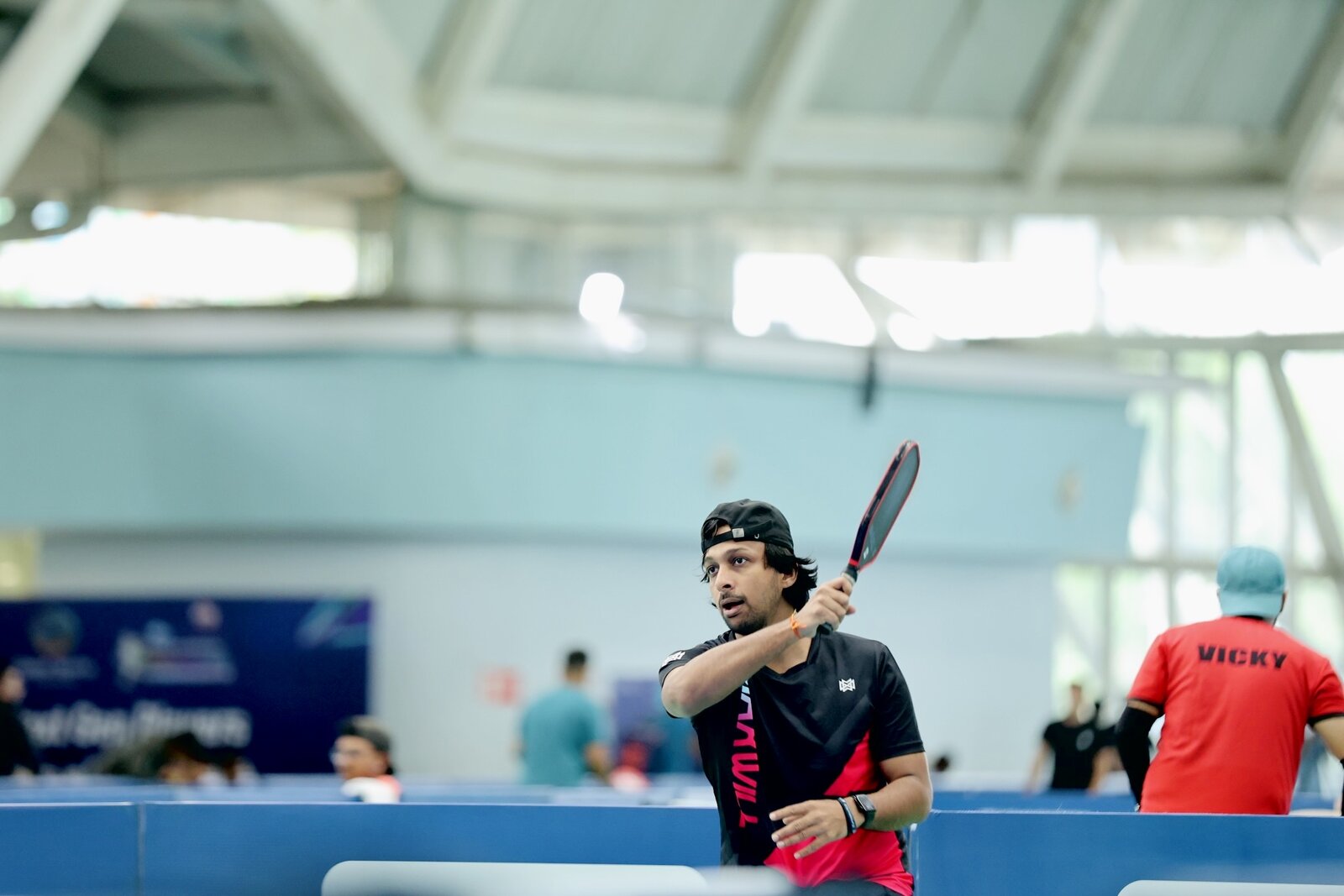 Forehand, indoor tournament