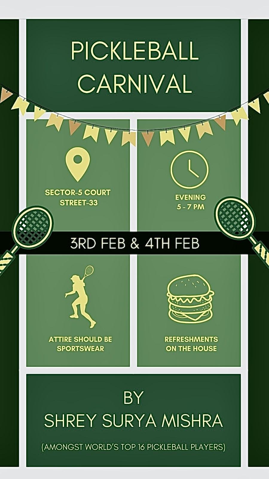 Pickleball Carnival, hosted by Shrey