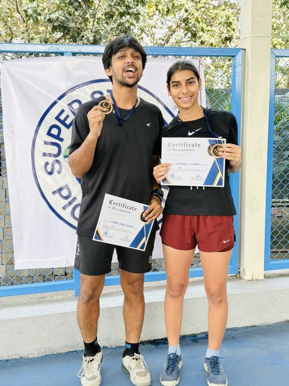 Certificate of Recognition with a student