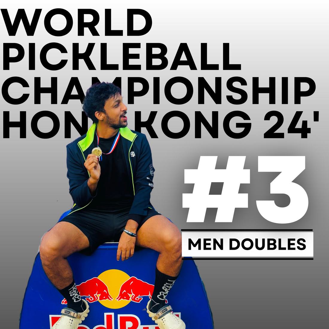 Shrey with bronze medal, World Pickleball Championship Hong Kong